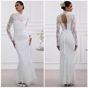 NWT V. Chapman Jules Wedding Dress White Chantilly Lace